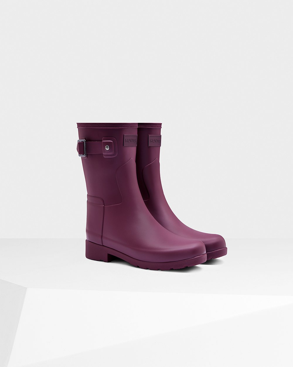 Botas de Lluvia Cortas Hunter Mujer - Refined Slim Fit - Morados - LKQAXTE-10